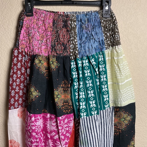 NWT Kathmandu Imports Womens O/S Patchwork Wide Leg Baggy Boho Parachute Pants - Picture 9 of 12